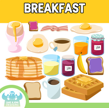 Breakfast Clipart (Lime and Kiwi Designs) by Lime and Kiwi Designs