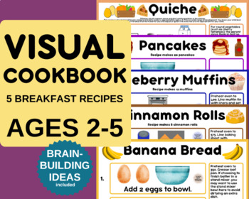 Preview of Breakfast Cookbook, Visual Recipes for Ages 2-5, Teacher Gift for Parents