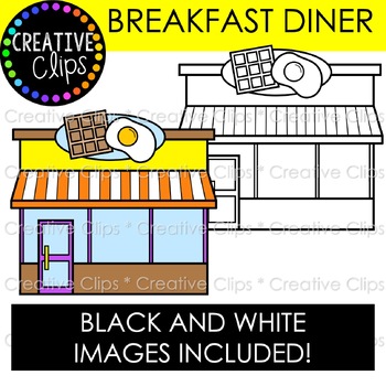 restaurant black and white clipart