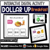 Breakfast Food Next Dollar Up Interactive PDF, Boom Cards,