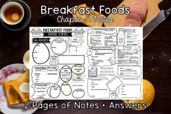 Preview of Breakfast Foods (Chapter 9) Notes Plus Answers for Intro to Culinary