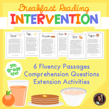Preview of Breakfast Foods Reading Intervention Fluency & Comprehension {Grade 5}