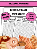 Breakfast Foods Word Search