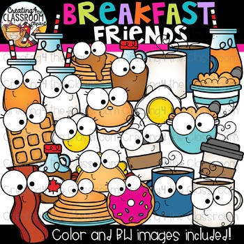 Preview of Breakfast Friends Clipart {Happy Food Clipart}