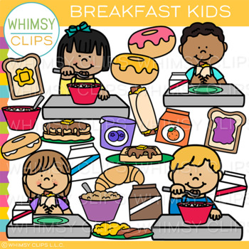 kids eating breakfast clip art