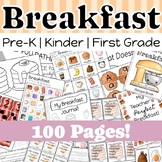 Preview of Breakfast Activities | Math & ELA Thematic Unit | Preschool | Kindergarten | PDF