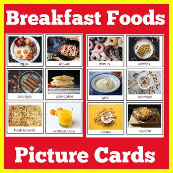 FOOD | Preschool Kindergarten 1st 2nd 3rd Grade | Breakfast | Picture Cards