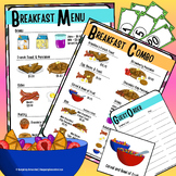 Breakfast Restaurant Dramatic Play Printables for 2nd or 3
