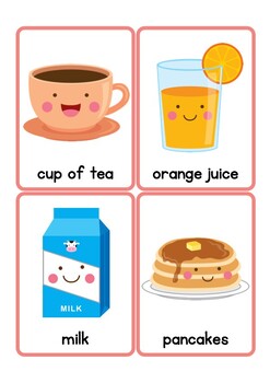 Breakfast Vocabulary Flash Cards by Robin Reifel | TpT