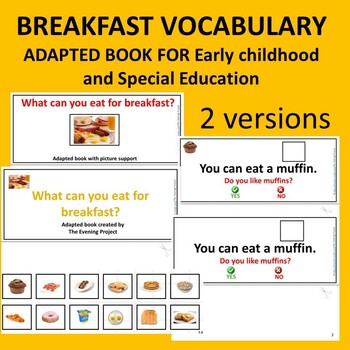Preview of Breakfast foods, adapted book for Early Childhood and Special Education