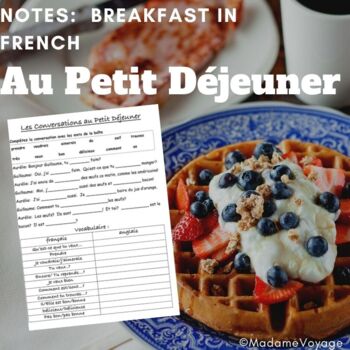Preview of Breakfast in French | Le Petit Déjeuner Notes