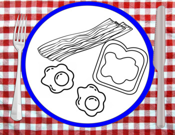 Preview of Breakfast plate cut and paste/coloring sheet