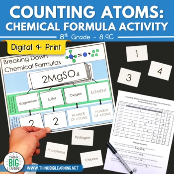 Preview of Counting Atoms: A Chemical Formula Digital and Printable Activity