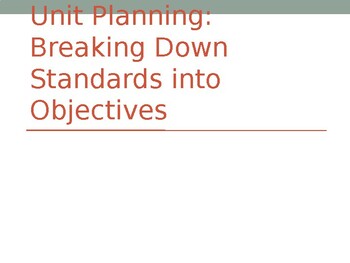 Preview of Breaking Down Standards into Objectives Professional Development Session PPT