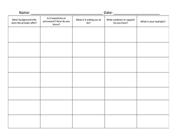 Breaking Down a Writing Prompt Graphic Organizer by Stanton's ELA