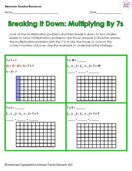 7s multiplication worksheet