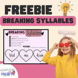 Breaking Syllables FREEBIE! Syllable Practice (Valentine Version)