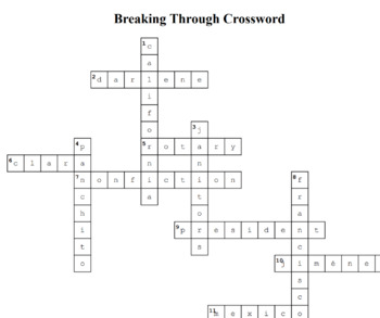 Breaking Through Crossword by Curt s Journey TPT