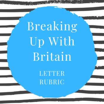 Preview of Breaking Up With Britain Letter Rubric