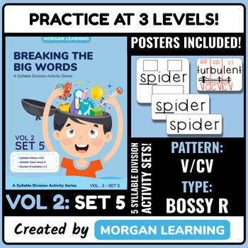 Preview of Breaking the Big Words: Syllable Division Activity Set 12 (V/CV - Bossy R)