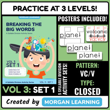 Preview of Breaking the Big Words: Syllable Division Activity Set 14 (VC/V) - Closed