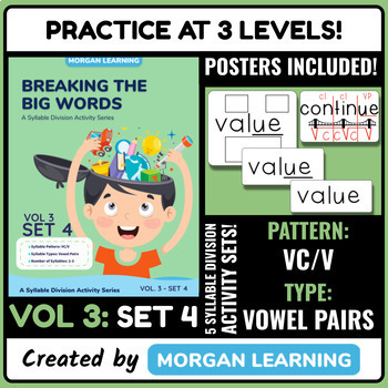 Preview of Breaking the Big Words: Syllable Division Activity Set 17 (VC/V) - Vowel Pairs