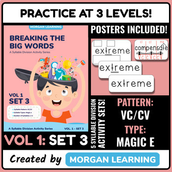 Preview of Breaking the Big Words: Syllable Division Activity Set 3 (VC/CV - Magic -e)