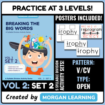 Preview of Breaking the Big Words: Syllable Division Activity Set 9 (V/CV - Open Focus)