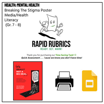 Preview of Breaking the Stigma Mental Health Poster - Time Saving Task - Rapid Rubrics