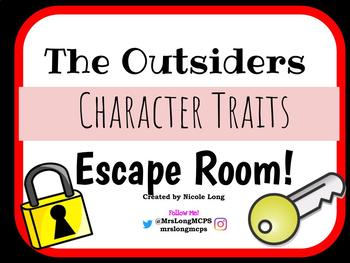 Preview of The Outsiders Characterization Escape Game!