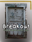Breakout Escape Room Cabin in the Woods Algebra Slope & Eq