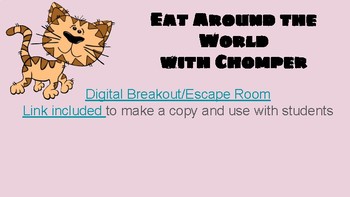 Preview of Breakout Room Escape Room Eat Around the World Summer Back to school teambuild