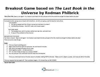 Preview of Breakout Game for The Last Book in the Universe