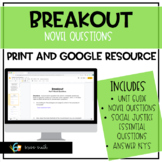 Breakout Novel Unit - With Distance Learning