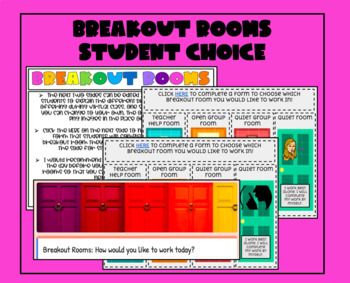 Preview of Breakout Room Student Choice Slideshow & Form