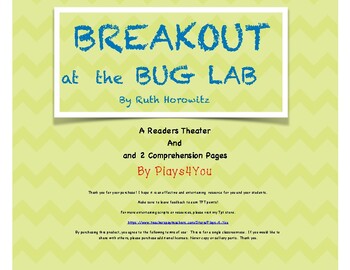 Preview of ( A Superkids Book) Breakout at the Bug Lab - Script and 2 Comprehension Pages