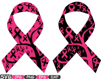 Preview of Breast Cancer awareness SVG clip art swirl Cutting ribbon day angel wings  -238S