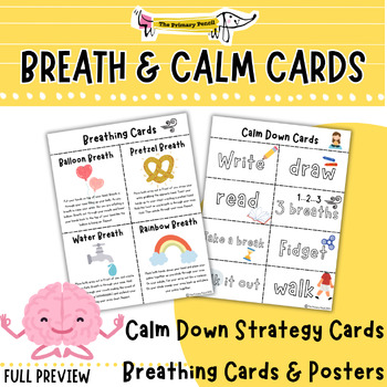 Breathing & Calm Down Strategy Cards | Social Emotional Learning ...
