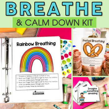 Preview of Calm Down Corner Kit with Posters Strategies Breathing Visuals Exercises Binder