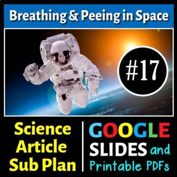 Preview of Breathing & Peeing in Space: Sub Plan / Science Reading #17 (Google Slide, PDFs)