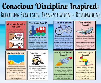 Preview of Breathing Strategies *Conscious Discipline Inspired* TRANSPORTATION/DESTINATIONS