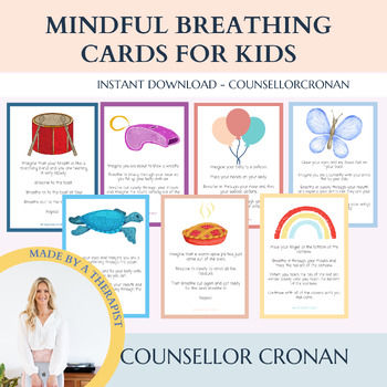 Preview of Breathing Visuals. Calm down cards. Counseling activities. coping strategies.