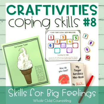 Preview of Breathing and Stretching Coping Strategy CBT Arts and Craft Projects Set 8