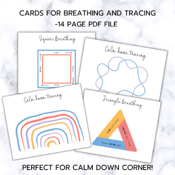 Preview of Breathing and Tracing Cards for Kids