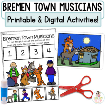 Preview of Bremen Town Musicians Google™ Slides | Digital and Printable Activities