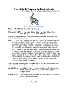 Preview of Brer Rabbit Earns a Dollar-A-Minute - Small Group Reader's Theater