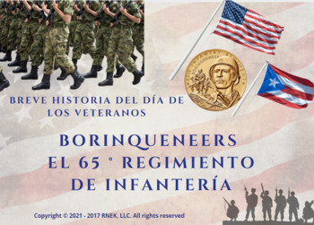 Preview of Breve historia del Día de los Borinqueneers Y Dia de Veteranos Spanish