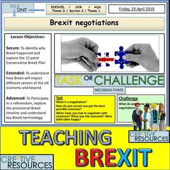 Brexit And The Eu And The Negotiations Powerpoint Lessons By Cre8tive Resources