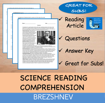 Preview of Brezhnev Era of the USSR - Reading Comprehension Passage & Questions