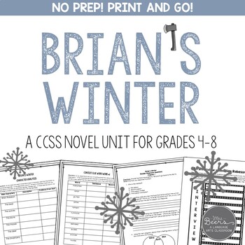 Preview of Brian's Winter Novel Unit for Grades 4-8 Common Core Aligned